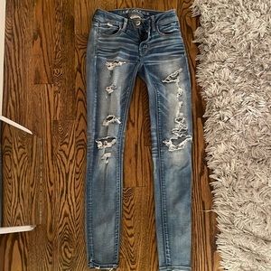 American Eagle super stretch ripped jeans